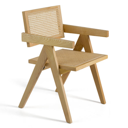 Aurora Modern Light Rattan and Natural Ash Dining Armсhair - image 2