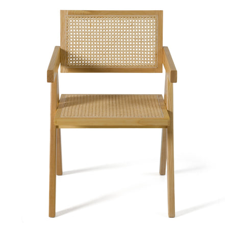 Aurora Modern Light Rattan and Natural Ash Dining Armсhair - image 3