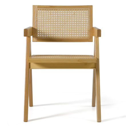 Aurora Modern Light Rattan and Natural Ash Dining Armсhair - image 4