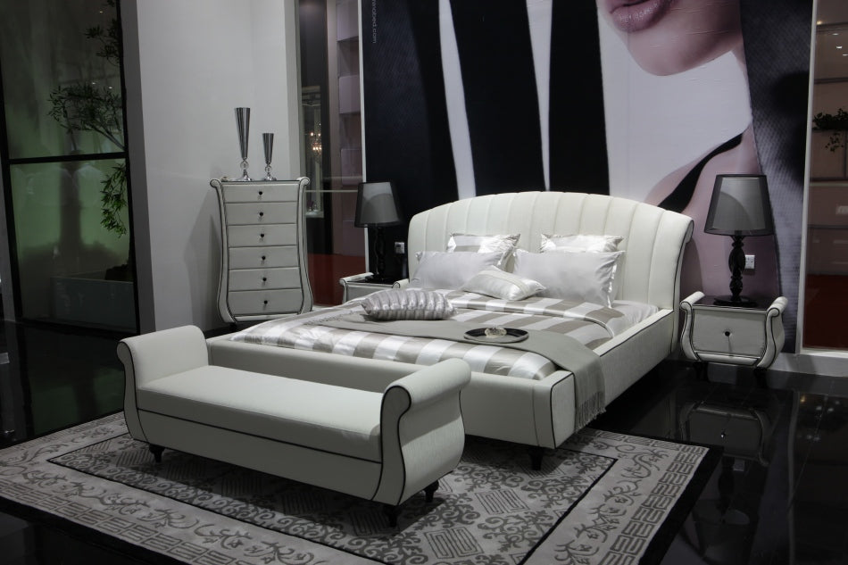 Auspicious Transitional White Nightstand