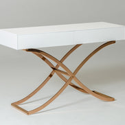 Aversa Modern White Crocodile Console Table & Mirror - image 4