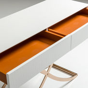 Aversa Modern White Crocodile Console Table & Mirror - image 2