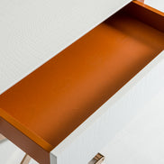 Aversa Modern White Crocodile Console Table & Mirror - image 3