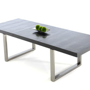 Skyline Modern Black Crocodile Lacquer Extendable Dining Table