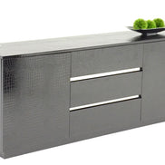 Skyline Modern Black Crocodile Lacquer Buffet
