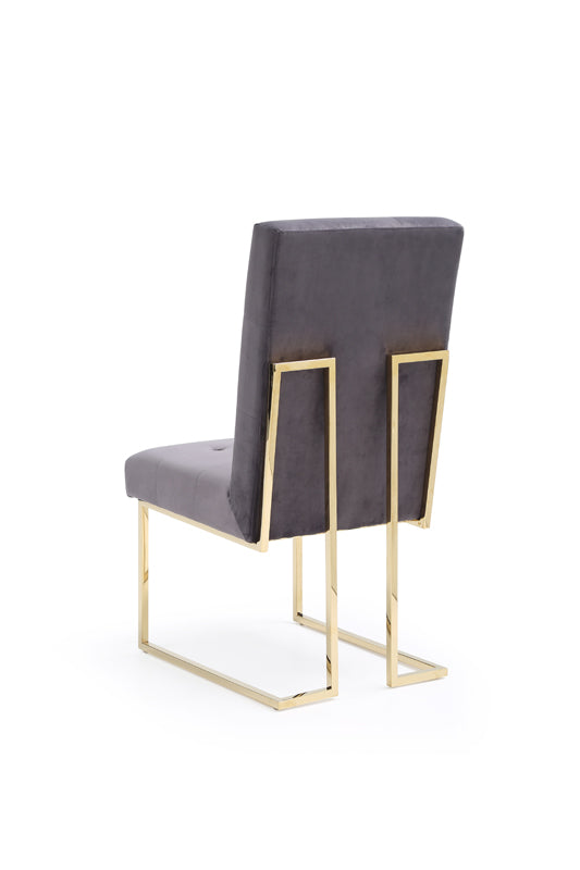 Legend Modern Grey Fabric & Gold Dining Chair (Set of 2) - image 3