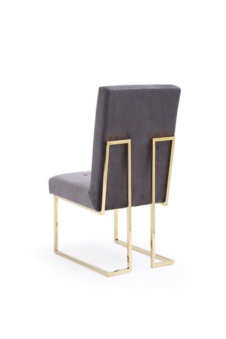 Legend Modern Grey Fabric & Gold Dining Chair (Set of 2) - image 3