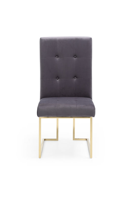 Legend Modern Grey Fabric & Gold Dining Chair (Set of 2) - image 4