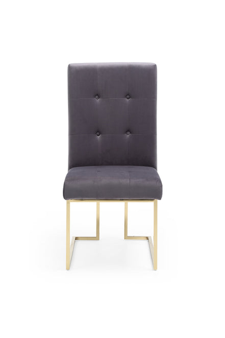 Legend Modern Grey Fabric & Gold Dining Chair (Set of 2) - image 4