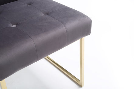 Legend Modern Grey Fabric & Gold Dining Chair (Set of 2) - image 2