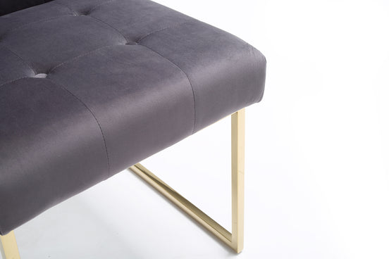 Legend Modern Grey Fabric & Gold Dining Chair (Set of 2) - image 2