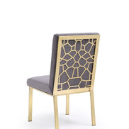 Reba Modern Grey Velvet & Gold Dining Chair (Set of 2)