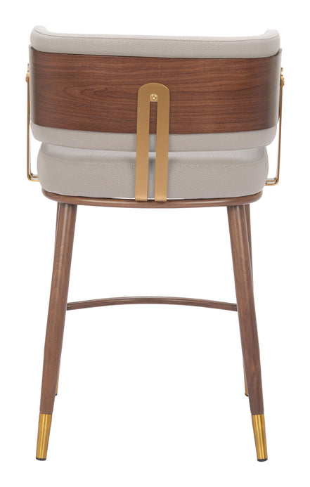 Brew Counter Stool Beige & Walnut