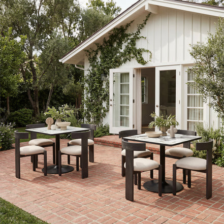 Caliza Dining Table Gray & Black
