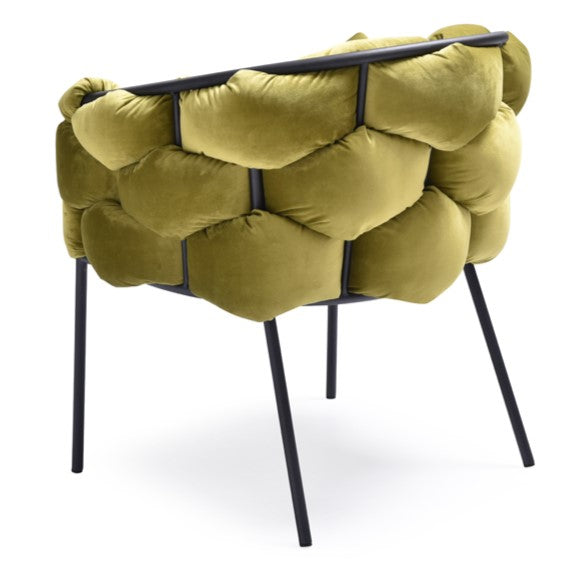 Debra Modern Green Fabric Dining Chair - image 2
