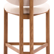 Rosetta Counter Stool (Set of 2) Beige & Walnut