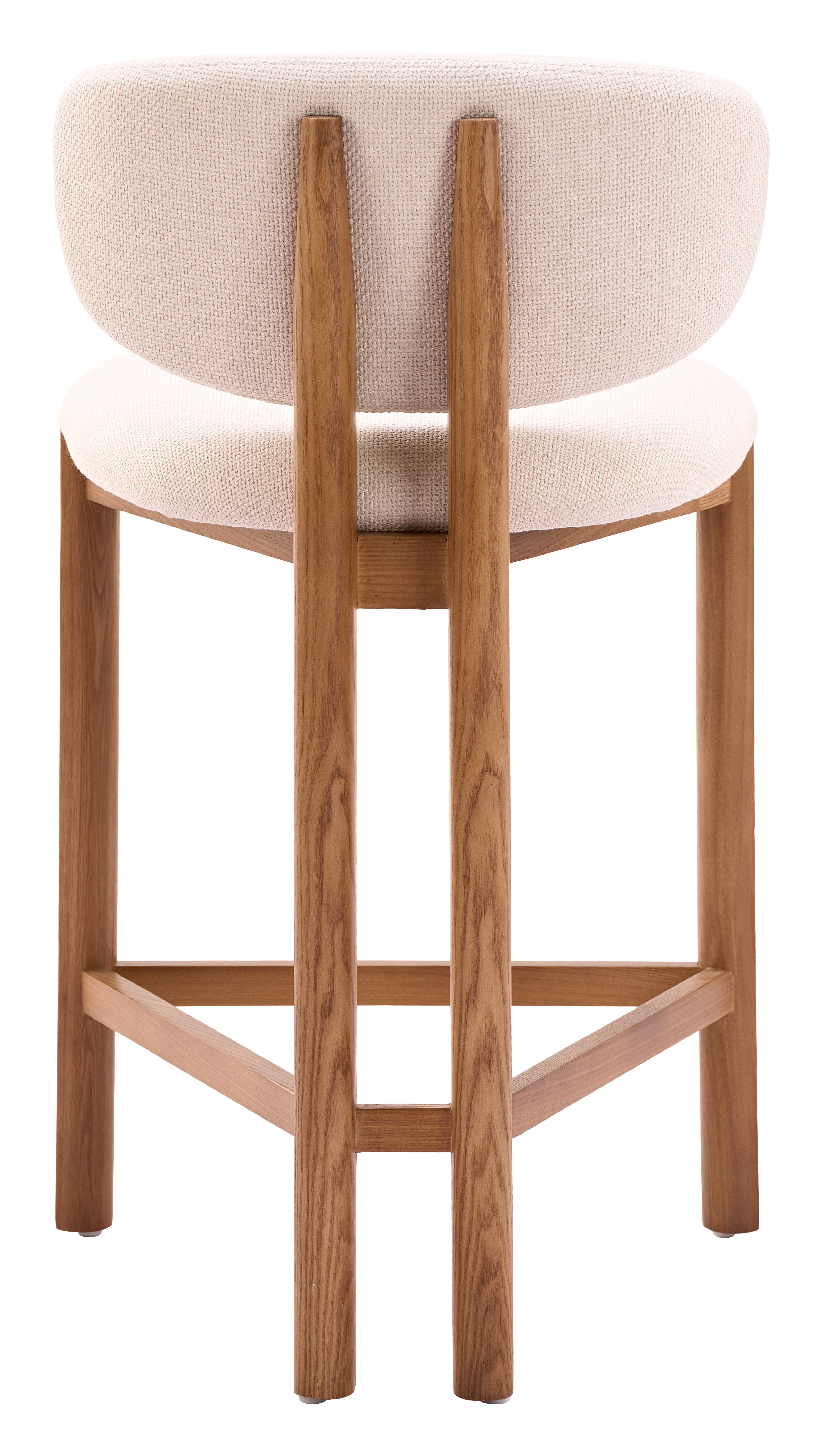 Rosetta Counter Stool (Set of 2) Beige & Walnut