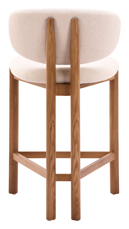 Rosetta Counter Stool (Set of 2) Beige & Walnut
