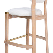 Rilou Barstool (Set of 2) White & Natural