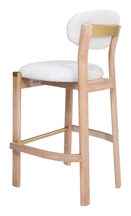 Rilou Barstool (Set of 2) White & Natural