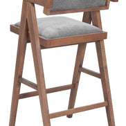 Delhi Barstool (Set of 2) Gray & Walnut