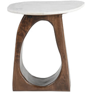 Vara Side Table White & Walnut