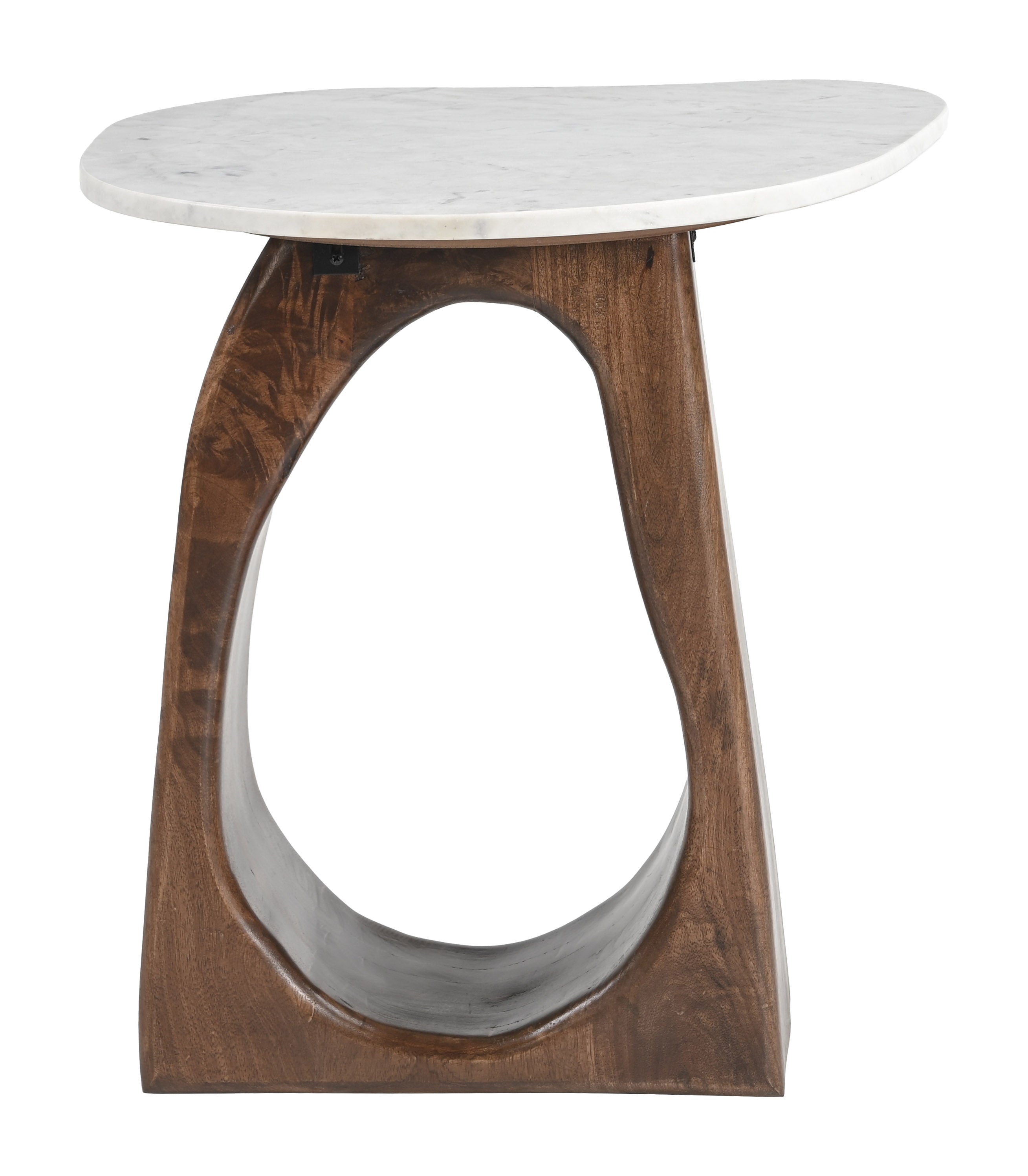 Vara Side Table White & Walnut