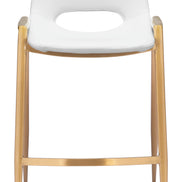 Desi Counter Stool (Set of 2) White & Gold