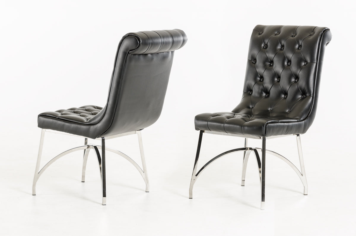 Silvie Modern Black Leatherette Dining Chair - image 2