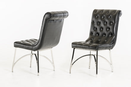Silvie Modern Black Leatherette Dining Chair - image 2
