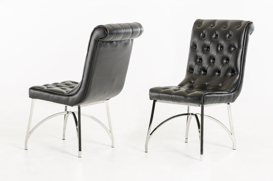Silvie Modern Black Leatherette Dining Chair - image 2