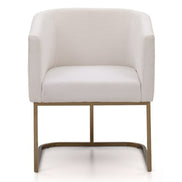 Yukon Modern White Fabric and Antique Brass Dining Chair - image 3