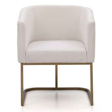 Yukon Modern White Fabric and Antique Brass Dining Chair - image 3