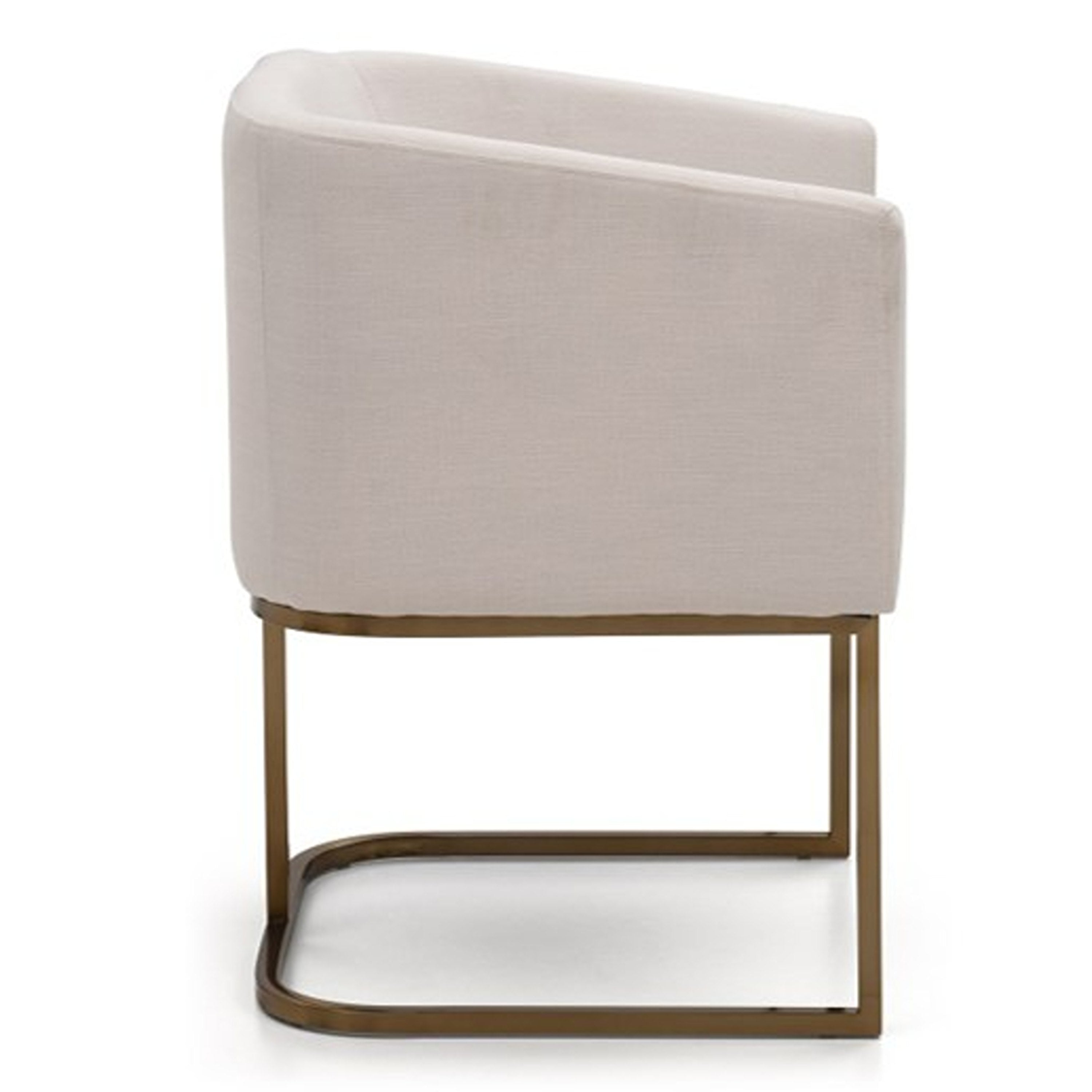 Yukon Modern White Fabric and Antique Brass Dining Chair - image 4