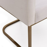Yukon Modern White Fabric and Antique Brass Dining Chair - image 5