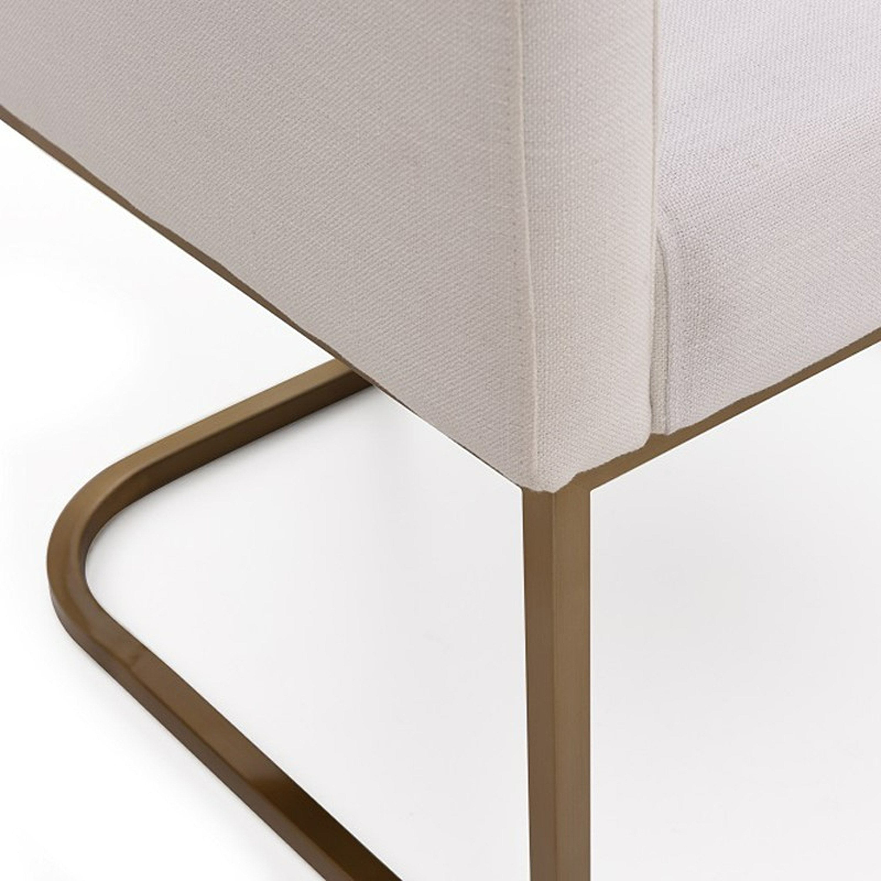 Yukon Modern White Fabric and Antique Brass Dining Chair - image 5