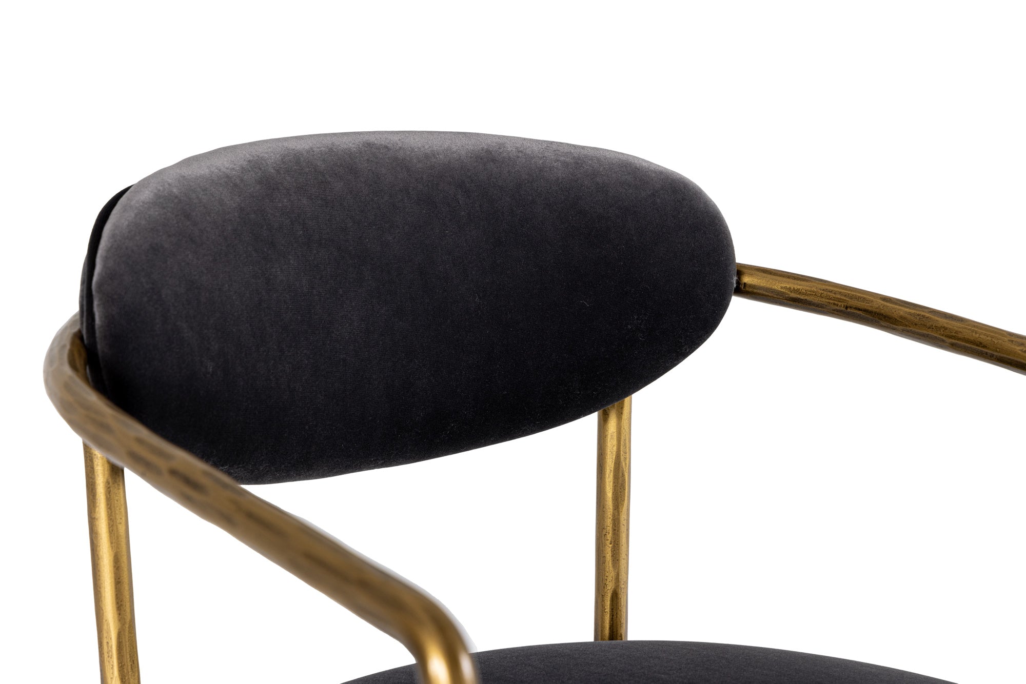 Baird - Modern Grey Velvet + Brass Counter Chair - image 4