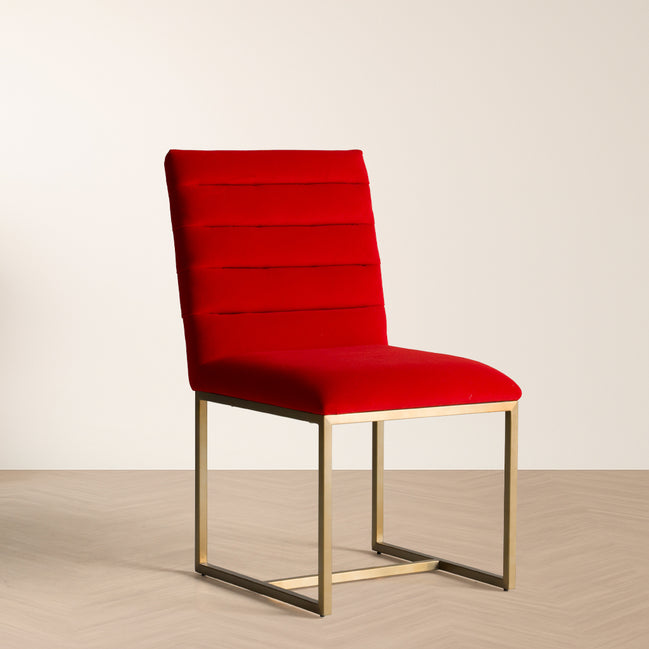 Barker - Modern Burnt Orange & Brush Gold Dining Chair (Set of 2)