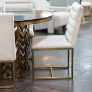 Barker - Modern Beige & Brush Gold Dining Chair (Set of 2) - image 5