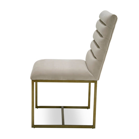 Barker - Modern Beige & Brush Gold Dining Chair (Set of 2)