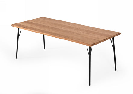 Barnum - Industrial Oak and Black Iron Live Edge Dining Table - image 3