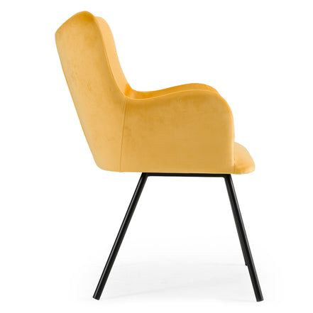 Barrett - Modern Yellow Velvet Dining Chair - image 2