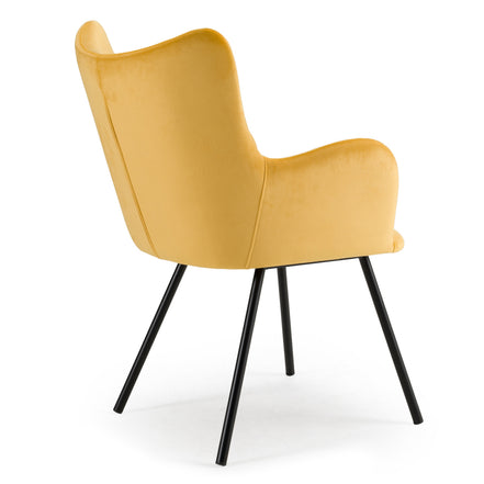 Barrett - Modern Yellow Velvet Dining Chair - image 3