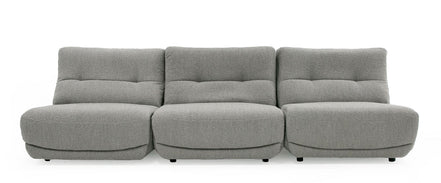 Basil - Modern Grey Fabric Large Sofa With 3 Electric Recliners