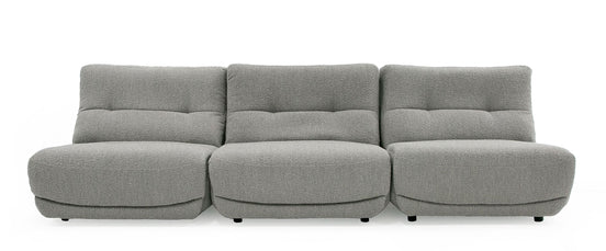 Basil - Modern Grey Fabric Large Sofa With 3 Electric Recliners