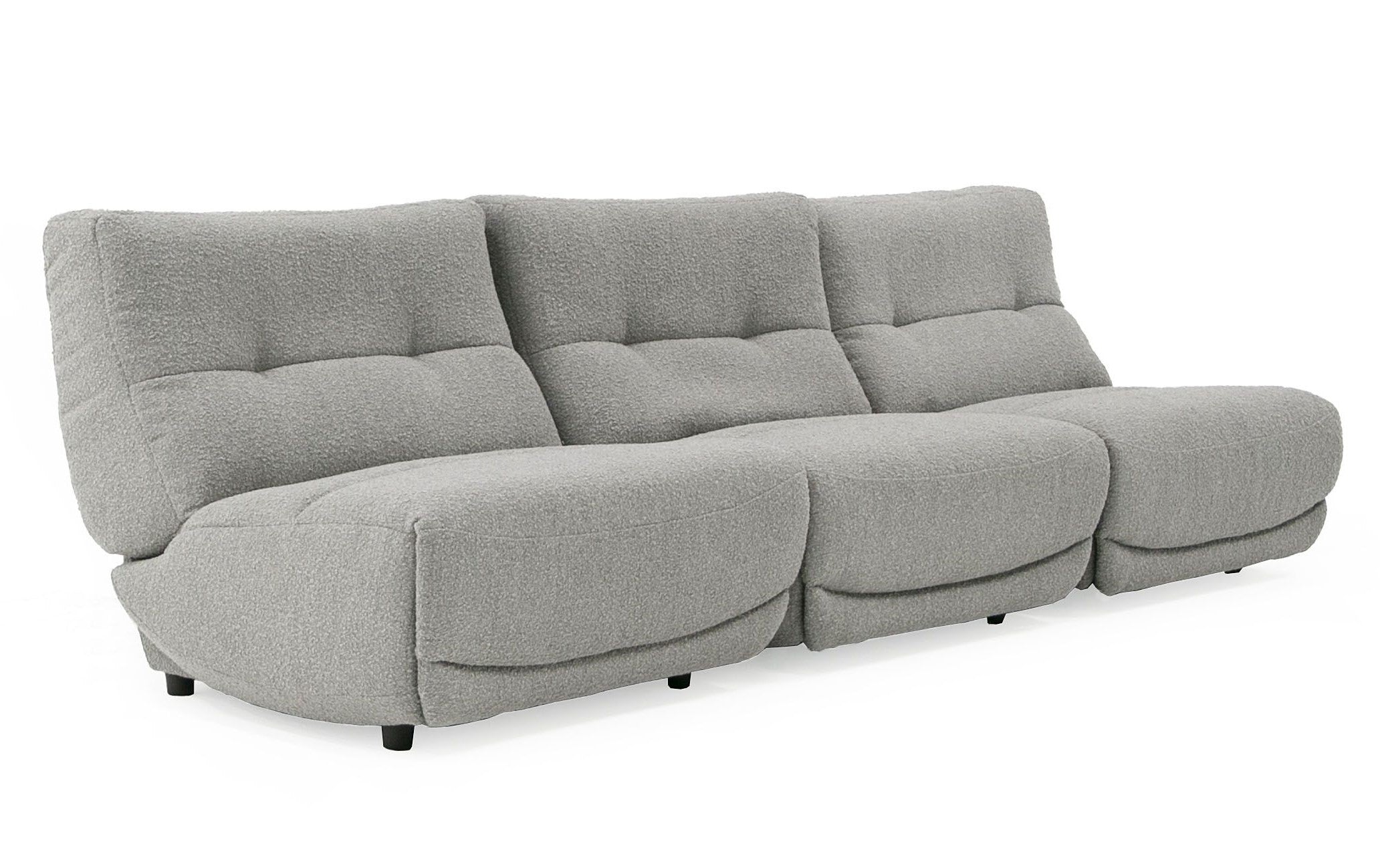 Basil - Modern Grey Fabric Large Sofa With 3 Electric Recliners - image 3