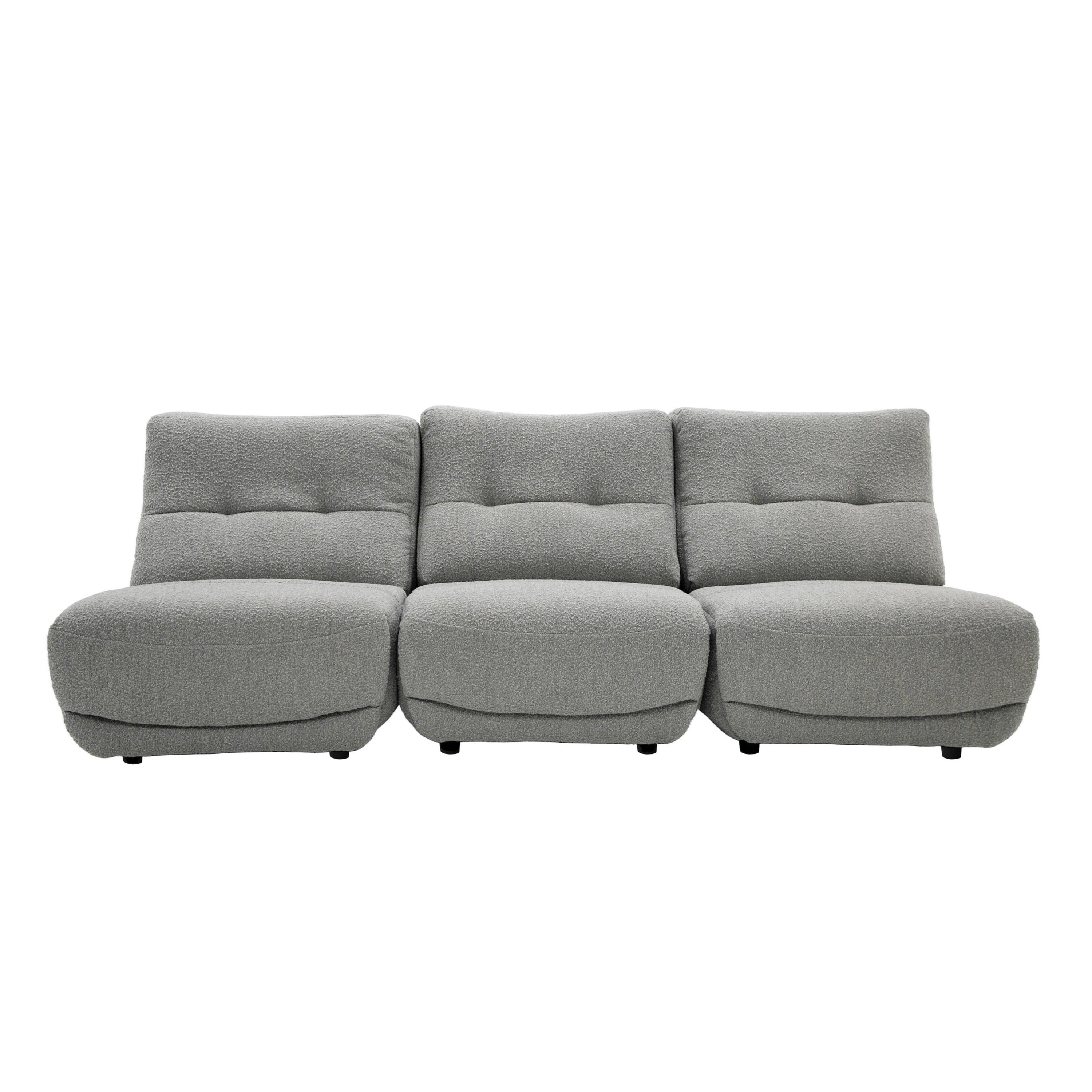 Basil - Modern Grey Fabric Small Sofa With 3 Electric Recliners - image 2