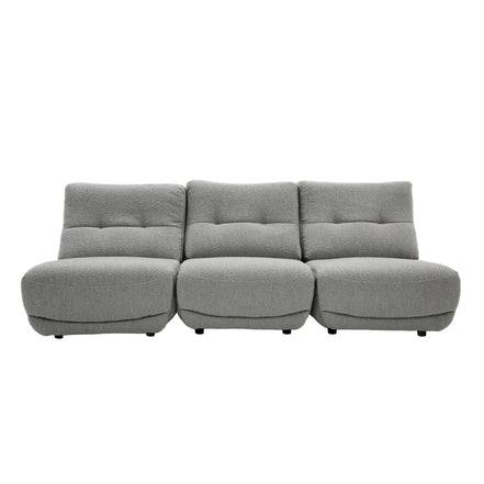 Basil - Modern Grey Fabric Small Sofa With 3 Electric Recliners - image 2