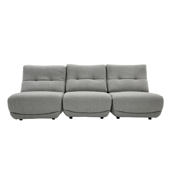 Basil - Modern Grey Fabric Small Sofa With 3 Electric Recliners - image 2