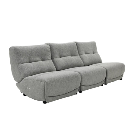 Basil - Modern Grey Fabric Small Sofa With 3 Electric Recliners - image 3